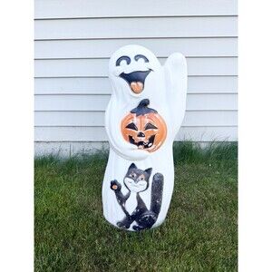 Vintage 90’s Empire Happy Ghost + Pumpkin + Cat 33” Lighted Halloween Blow Mold